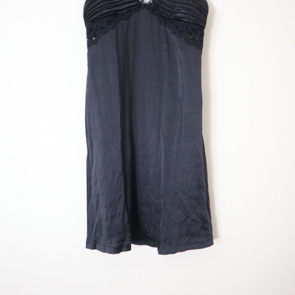 La Perla Size 2 US S Silk Blend Charmeuse Short Slip Nightie Ruched V Neck Lace - Picture 5 of 10